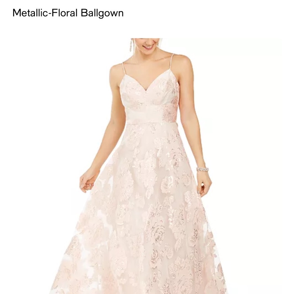 Eliza J Pink Floral Bridesmaid or Prom or Formal Dress